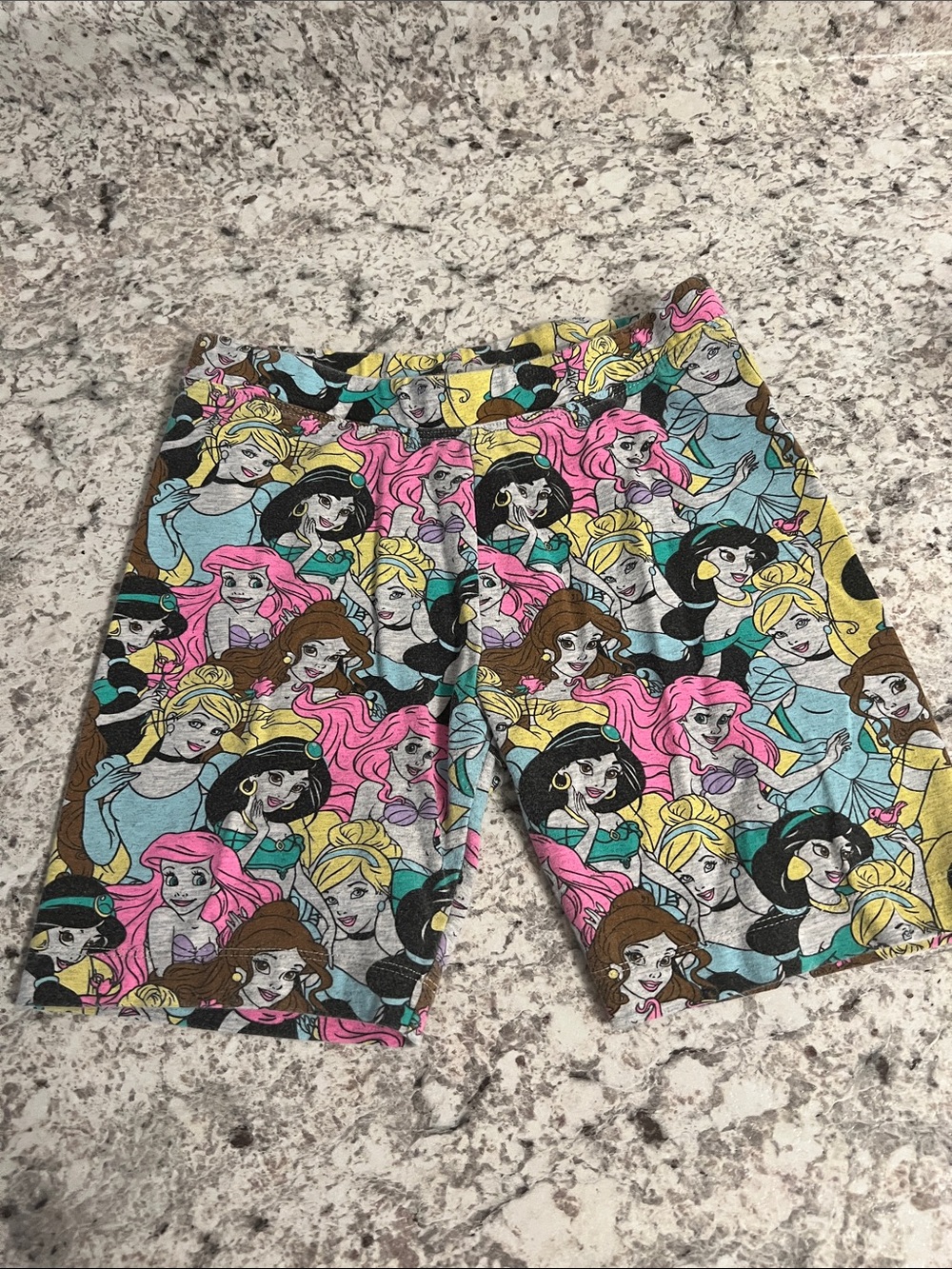 Girls' Multicolor Princess Print Stretch Shorts